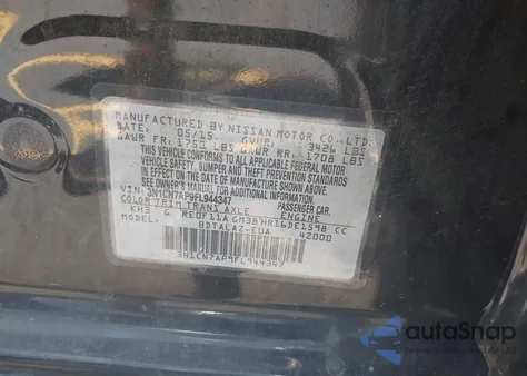 2015 Nissan Versa 1.6 S+ из США, поврежденный, VIN 3N1CN7AP9FL944347